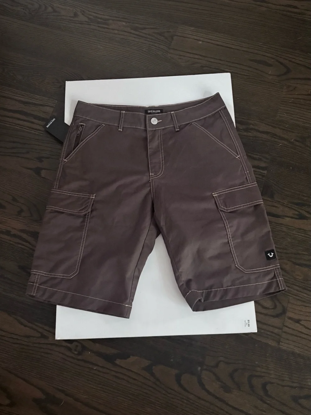 True Religion Men's Mauve-Brown Cargo Shorts